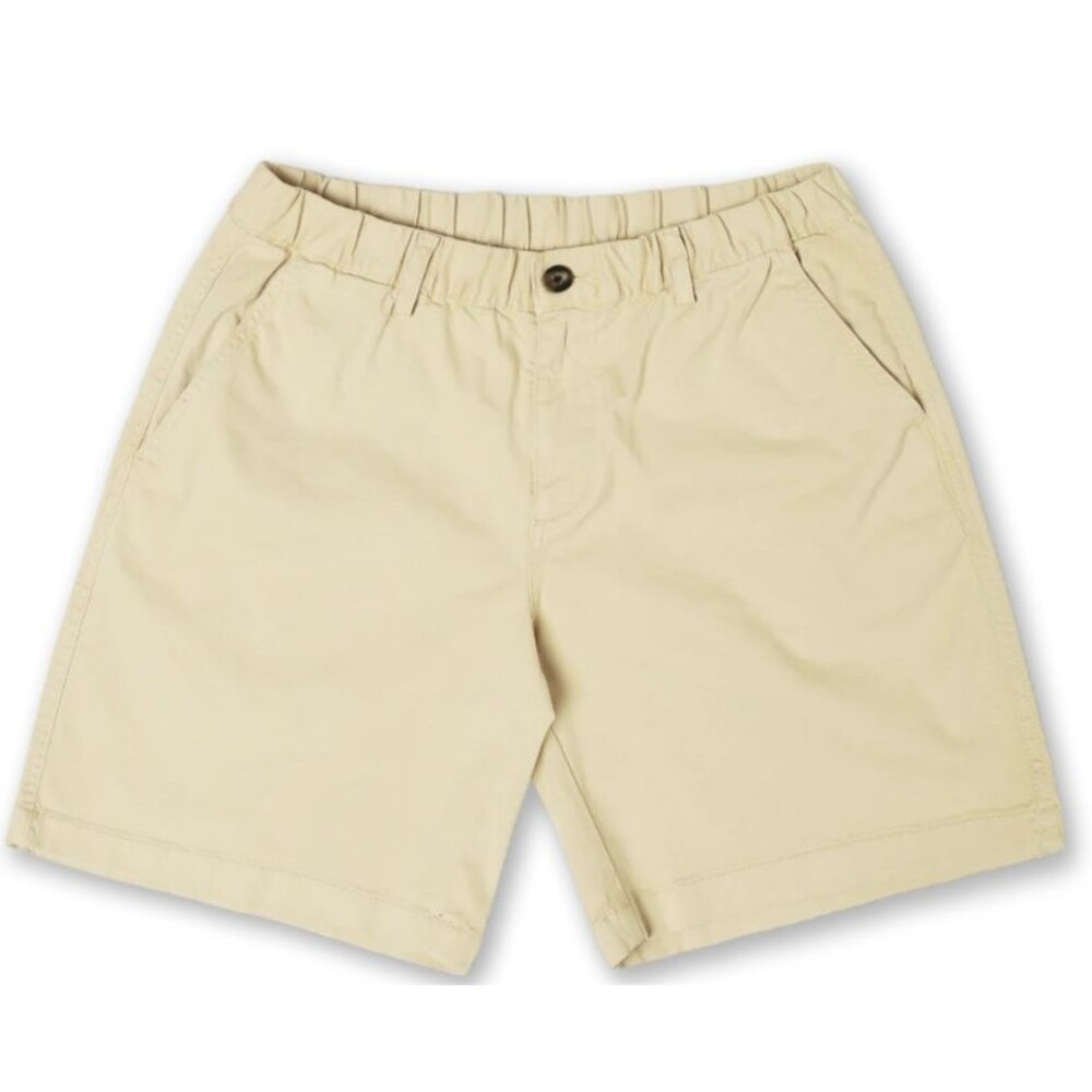 Bear Bottom Men Shorts Medium Sand Dune Tan Elastic 7” Inseam Cotton Stretch NWT